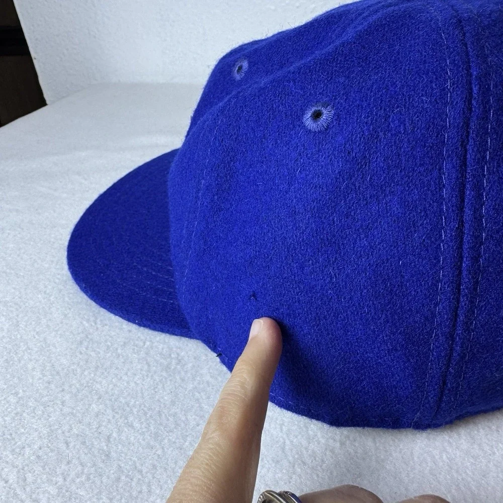 Big League Chew Official League Wool Hat Cap Adjustable Leather Strapback Blue